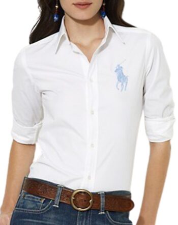 ראלף לורן-RALPH LAUREN SHIRT WOMEN - White Lilac