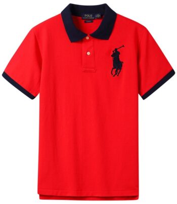 ראלף לורן-RALPH LAUREN POLO TSHIRT MEN'S SHORT DESGIN - Torch Red