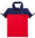 ראלף לורן-RALPH LAUREN POLO TSHIRT MEN'S SHORT DESGIN - White Navy Blue & Red